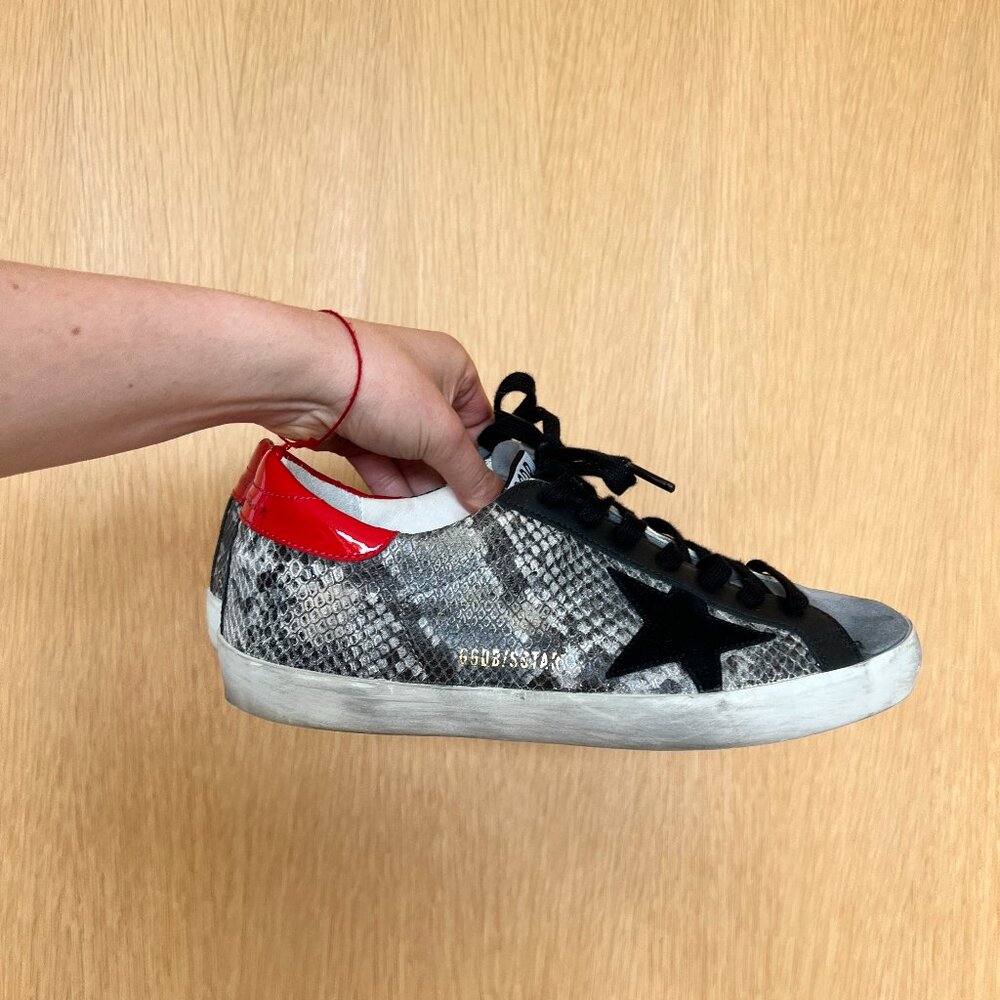 Golden Goose - Grey & Red Python Superstar Sneake… - image 1